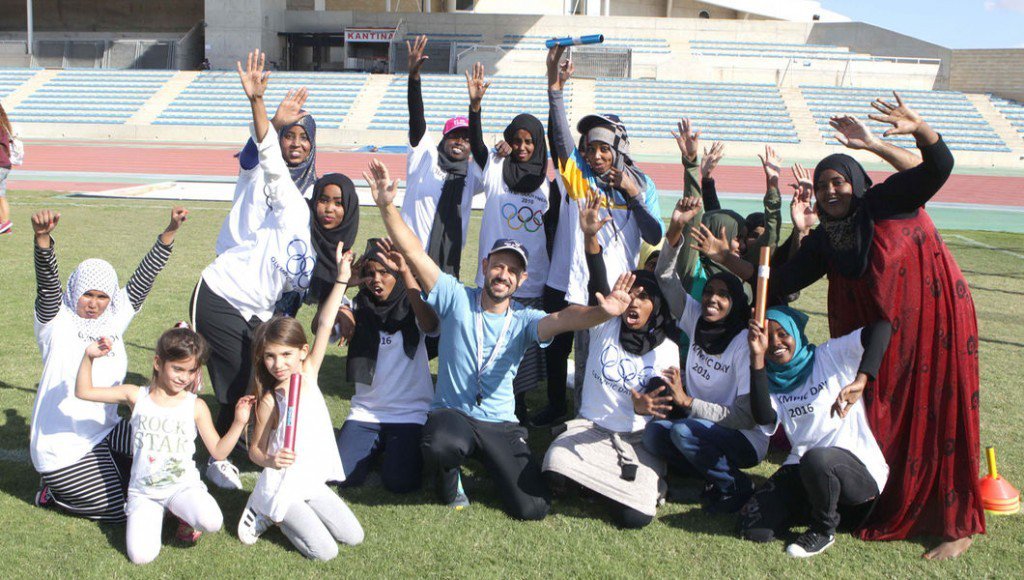 Young Refugees Try Sports at Cyprus Olympic Committee Introduction Day