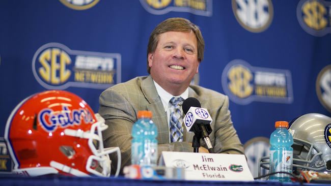 Florida head coach Jim McElwain and the Gators need to beat both Florida State and Alabama to have a chance at a berth in the College Football Playoff. Photo: David Goldman / Associated Press