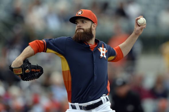 Houston Astros starting pitcher Dallas Keuchel (60) pitches during the first inning of a spring training baseball game against the New York Yankees at Osceola County Stadium. Mandatory Credit: Tommy Gilligan-USA TODAY Sports