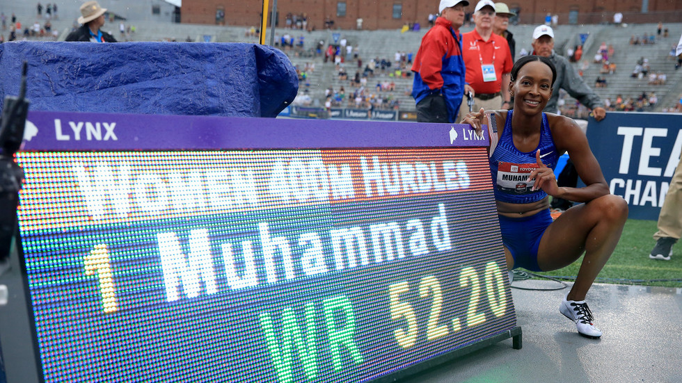 Olympic Champion Muhammad Breaks 400m Hurdles World Record